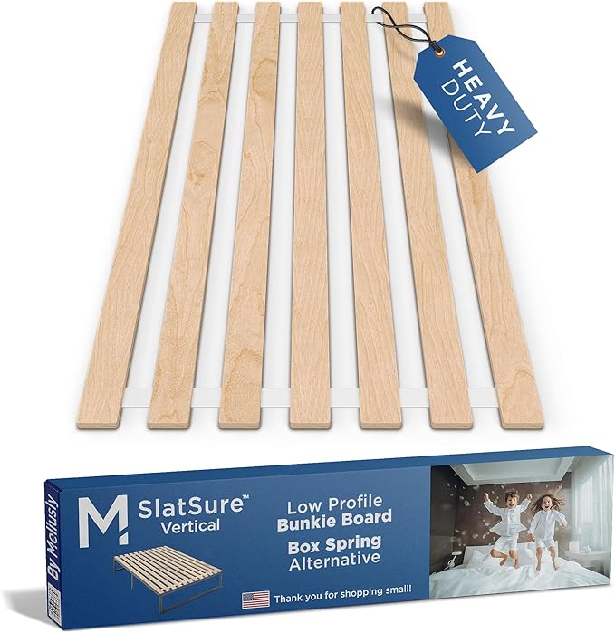 Meliusly SlatSure Twin Size Bunkie Board – Heavy Duty Vertical Bed Slats & Foldable Wooden Support Board for Sagging Mattress or Platform Bed Frame, Box Spring Alternative and Replacement