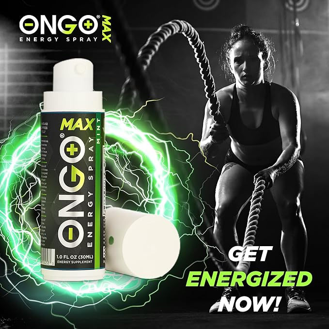 OnGo Energy - Natural caffeine (1500mg) Instant Energy Oral Spray | Vegan, Sugar and Gluten free | B3, B6, B12 vitamin spray | Focus and Memory | Study, Work and much more | Mint flavor | 15 servings