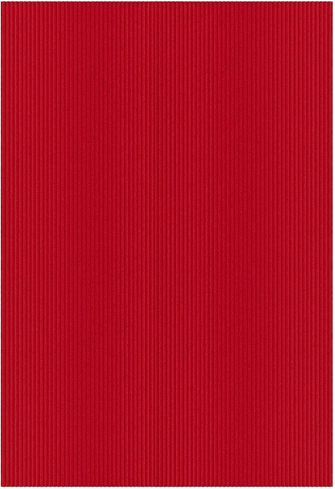 Ottomanson 6'6" x 32' Hallway Runner with Scraper Pile Extra Durable Non-Slip Rug Mat for Indoor & Outdoor Use - Ideal for Kitchen, Entryway, Patio & Garage - High-Traffic Carpet, Red