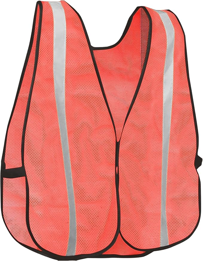 KAYGO High Visibility Safety Vest 1-Inch Reflective Strips Front/Back, KG0008, Breathable Mesh, One Size, Unisex
