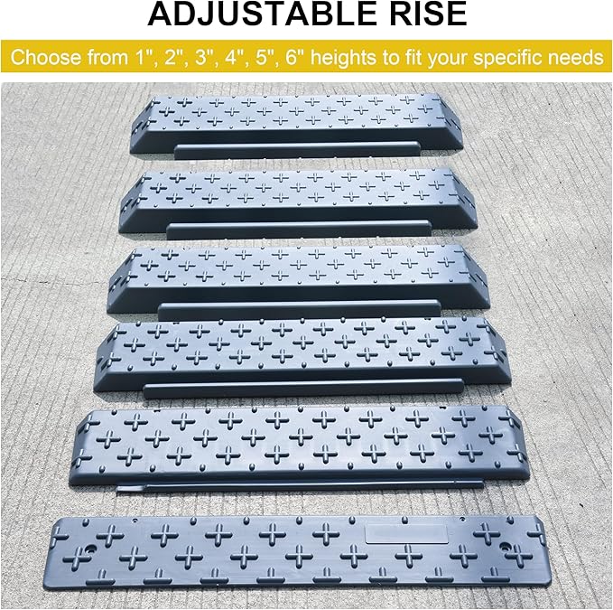 OrangeStar Portable Wheelchair Ramp, 1"/2"/3"/4"/5"/6" Rise Extensible Threshold Ramp for Wheelchair, Scooter, Home Steps, Stairs, Entry, Doorways