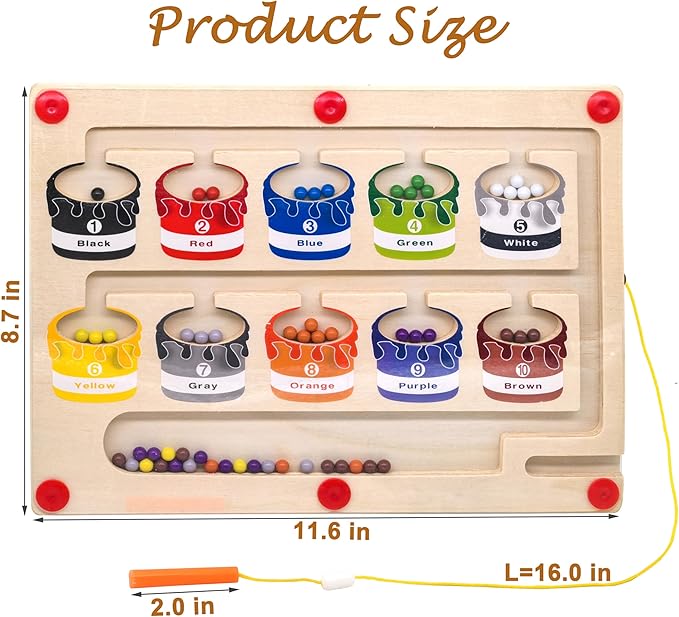Memory Games for Seniors with Dementia, Dementia Products for Elderly, Magnetic Color & Number Alzheimers Toy for Parkinson Patients, Easy Sorting Activity Matching Cognitive Board Gadget Gift