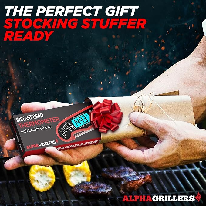 Alpha Grillers Meat Thermometer Digital - Instant Read Food Thermometer for Cooking and Grilling Gifts for Men Valentines Day Gifts for Him Her Mom Dad