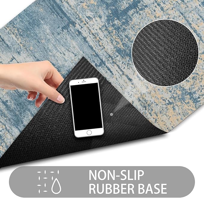 Ultra Thin Door Mat Indoor Entrance, 1/10 in Thin Door Mats for Inside Entry, Non-Slip Rubber Backing Washable Doormat, Fade Resistant, Absorbent, Low Profile Dirt Trapper, 35"X24"