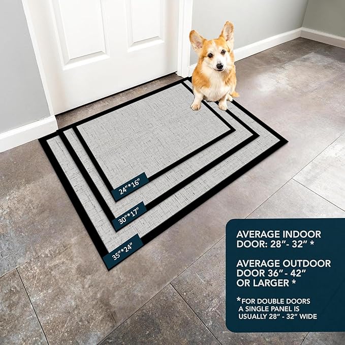 Ultra Thin Door Mat Indoor Entrance, 1/10 in Thin Door Mats for Inside Entry, Non-Slip Rubber Backing Washable Doormat, Fade Resistant, Absorbent, Low Profile Dirt Trapper, 30"X17"