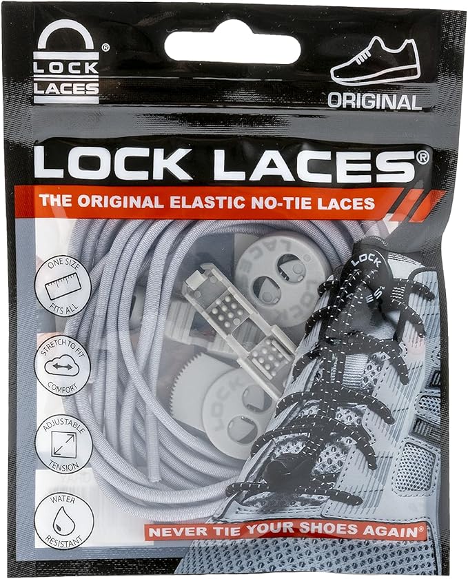 Lock Laces - Elastic No Tie Shoelaces 1 Size Fits All for Kids Adults Tieless Shoe Laces Tennis Shoes Sneakers