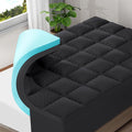 OLANLY Dual-Layer 4 Inch King Size Memory Foam Mattress Topper for Back Pain, 2 Inch Cooling Pillow Top Mattress Pad Cover and 2 Inch Gel Memory Foam Topper, Deep Elastic Pocket, Black
