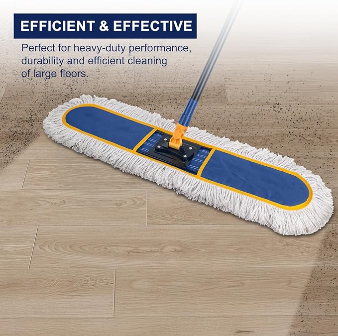 KeFanta 24" Commercial Dust Mop Replacement Heads, Reusable Industrial Dust Mop Pads, Blue Washable Cotton Dust Mop Refill for Floor Cleaning & Janitorial Supplies, Only Fits:B0D7MKSZ8N,B0FHHPTZHQ