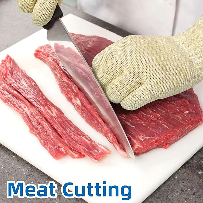 Schwer 10 Pairs ANSI A9 Cut Resistant Gloves, Food Grade Reliable Cutting Glove, Mandoline Glove for Kitchen Meat Cutting, Oyster Shucking, Fish Fillet Processing, Non-PFAS, PR1501, XL