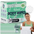 Dura Cleanse Travel Body Wipes - Sensitive Skin (Gentle Clean) - 20 Count, XL 10”x10” Individually Wrapped No-Rinse Shower Wipes for Women & Adults, Travel, Gym, Post-Workout & Elder Care