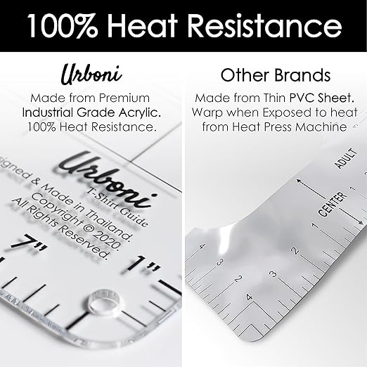 (5 Sizes) Tshirt Ruler Guide for Vinyl Alignment – T Shirt Measurement Tool, Center Placement Guide for Heat Press, Shirt Ruler, Left Chest Logo, DTF, HTV, Sublimation, Shirt Alignment Tool