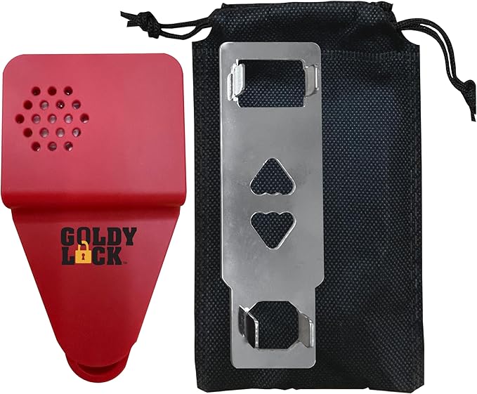 Goldy Lock Portable Alarm and Hotel Door Lock for Home & Travel Security. Door Safety Lock from The Inside of Home, Apartments, Hotel Rooms, College Dorms, and Rentals.