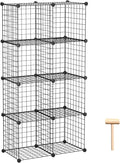 C&AHOME Wire Cube Storage, 8-Cube Organizer Metal C Grids Storage, Storage Bins Shelving, Modular Book Shelf, DIY Closet Cabinet Ideal for Living Room, Home, Office 24.8" L x 12.4" W x 48.4" H Black