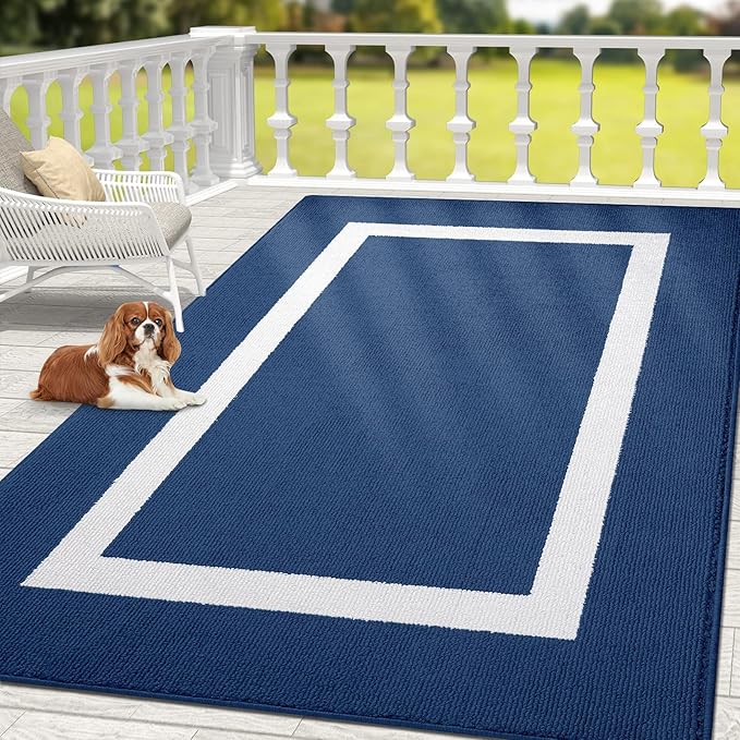 OLANLY Indoor Door Mat, 71x47, Non-Slip Absorbent Resist Dirt Entrance Mat, Washable Low-Profile Inside Entry Doormats for Entryway, Navy