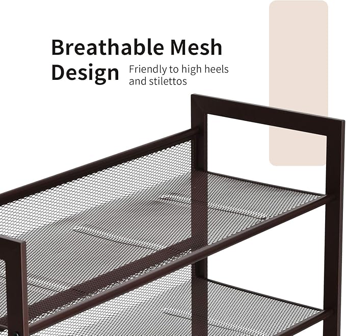 Giantex 3-Tier Metal Shoe Rack, Shoe Storage Organizer with Adjustable Angled or Flat Mesh Shelf for 9 to 12 Pairs of Shoes, Freestanding Shoe Shelf for Bedroom, Entryway, Closet, Hallway