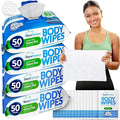 XL Body Wipes for Adults - Everyday Clean (Instant Fresh) - 4 Pack (200 XL + 16 Travel Wipes), No-Rinse Shower Alternative, Waterless Bathing Wipes for Home, Travel & Elderly Care