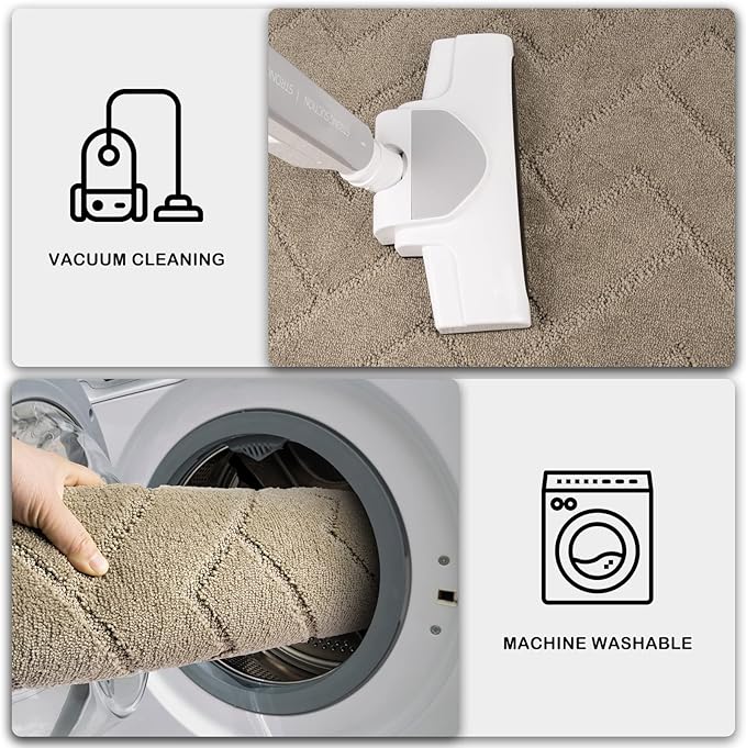 PURRUGS Dirt Trapping Door Mat 32" x 70", Non-Slip Machine Washable Entry Rug, Shoe Scraper, Dog Doormat, Super Absorbent Welcome Mat for Front & Back Door, Muddy Wet Shoes & Paws, Taupe