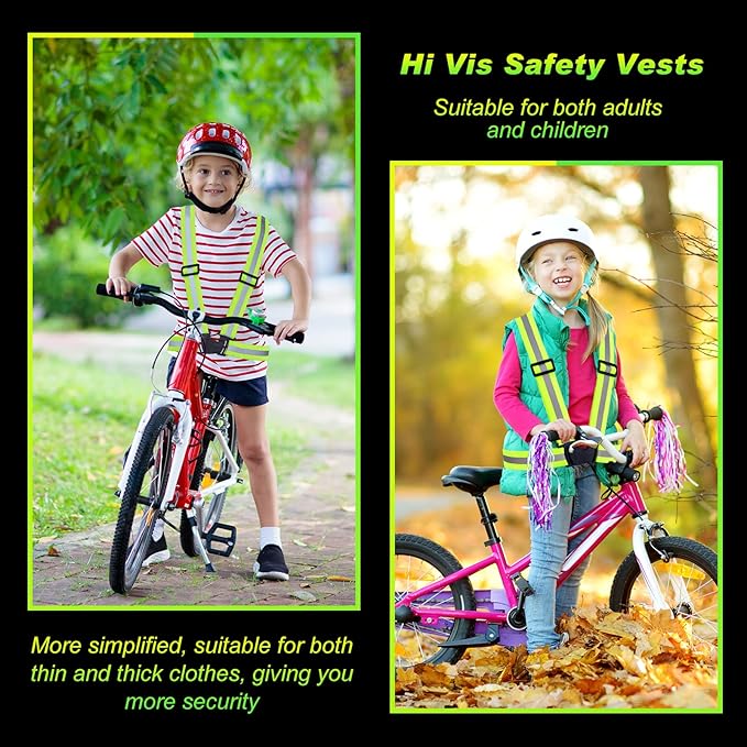 Hercicy 50 Pcs Reflective Vest High Visibility Safety Vests, Adjustable Running Gear Straps Lightweight Reflector for Construction (Yellow)