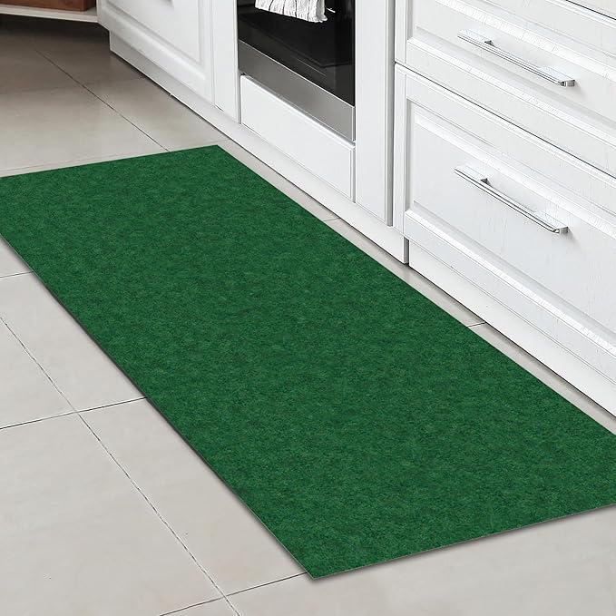 Ottomanson 2' x 6' Hallway Runner with Scraper Pile Extra Durable Non-Slip Rug Mat for Indoor & Outdoor Use - Ideal for Kitchen, Entryway, Patio & Garage - High-Traffic Carpet, Green