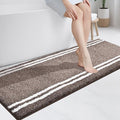 PURRUGS Bathroom Rug Non-Slip Machine Washable 24" x 60", Super Absorbent and Quick Dry Shaggy Microfiber Bath Mat, Extra Soft and Plush Bath Rug for Bathtub, Shower and Sink, Brown