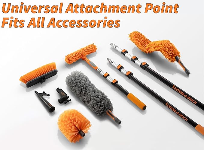 18-48״ Cobweb Duster with Extension Pole Outdoor & Indoor // Cobweb Brush and Spider Web Remover for Outside & Inside Use // Spider Brush with Lightweight & Sturdy Telescopic Extension Pole