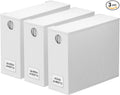 SpaceAid 3 Pack Bed Sheet Organizers and Storage, Foldable Sheet Organizer for Linen Closet, Sheets Set Folder Keeper with Window XL (Queen & King Size) Bedding Container (White, 3 Pack)