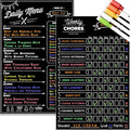 Magnetic Dry Erase Chore Chart and Menu Board Set for Kitchen Fridge - 11" x 17" Responsibility & Behavior Refrigerator Reward Incentive for Kids - 11" x 17" Weekly Meal Planner Blackboard
