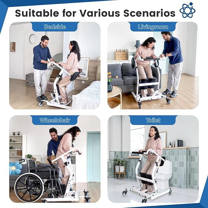 Sit to Stand Patient Lift for Elderly, Stand Assist Lift Aid for Home Care Use, Elderly Lift Assist Transfer Device, Transport Chair Stand Assist for Seniors, Adults & Disabled
