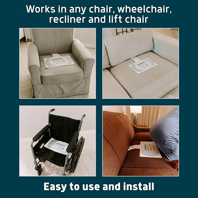 Lunderg Chair Alarm Wireless Sensor Pad - ADD-ON / Replacement - Pager NOT Included - Works with Early-Alert Bed Alarms - Fall Prevention for Elderly Dementia Patients