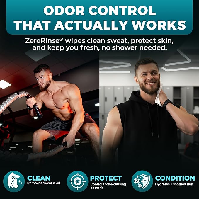 Body Wipes for Men - Maximum Cleaning Power (Ultra Clean) - 2 Pack (108 Wipes), XL No-Rinse Shower Sheets, Waterless Bathing Wipes for After Gym, Camping & Travel