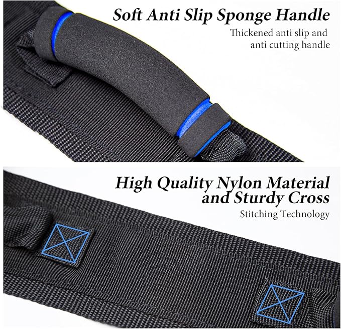 Gait Belt with Handles, Transfer Belt for Elderly, Patient Gait Belts, Transfer Belt Assist, Gait Belts for Seniors, Upgraded Using Rubber Handles (Black)