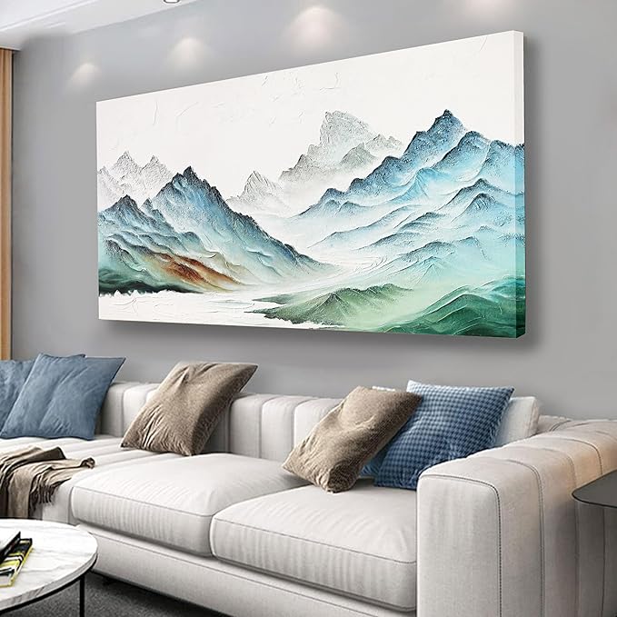 Landscape Canvas Wall Art Modern Painting Wall Art Wall Hanging Decor Framed Artwork Moutain Wall Decor for Living Room Bedroom Dining Room Home Office Decor 24"x48"
