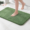 MIULEE Extra Thick Non Slip Bathroom Rug Shaggy Soft Bath Mat Plush Microfiber Absorbent Water for Shower Tub Machine Washable (Moss Green, 20x30 Inches)