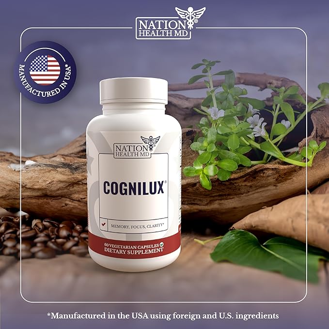 Cognilux - Brain Supplements for Memory and Focus - Nootropic Focus Supplement with Niacin, Vitamin B6, GABA and More - Memory Supplement for Brain, Brain Health