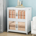 Large Clear Stackable Storage Bins with Lids, 314QT-157QT*2Tier Foldable Cabinet for Closet Organizers, Plastic Storage Box with Wheels White