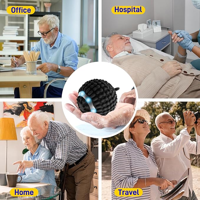 Physical Vibration Therapy Ball to Reduce Hand Tremors (Parkinson's) and Stress Relief, 4-Speed Rechargeable Vibrating Massage Ball for Arthritis, Senior-Friendly Home/Travel Aid Gifts