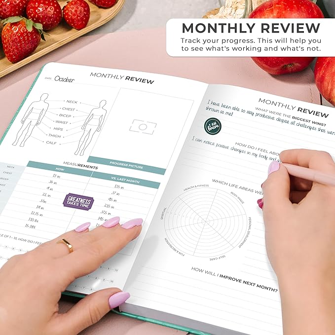 Clever Fox Weekly Meal Planner - Weekly & Daily Meal Prep Journal with Shopping and Grocery Lists for Menu Planning, Healthy Diet & Weight Loss Tracking, Lasts 1 Year, Undated, A5 - Turquoise