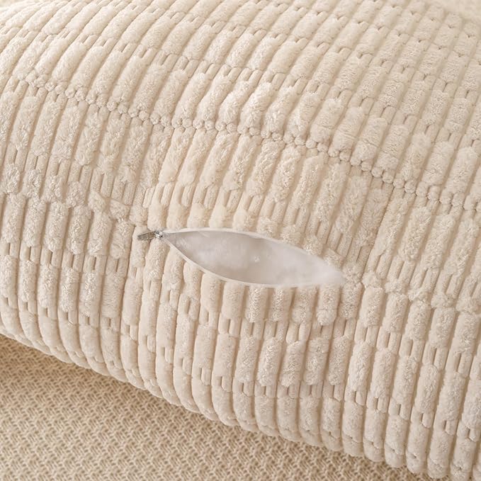 Reading Pillow for Sitting in Bed, Large Backrest Reading Pillow with Arm Rest,Back-Rest Support Cushion for Sit Up on Couch, Sofa, and Floor, Dorm Essentials (Cream Corduroy, Standard(17"))