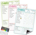 Magnetic Dry Erase Chore Chart - 8.5"x12" Behavior Responsibility Chore Board for Kids, Teenagers - 6 Extra Fine Point Markers Included - Shipped Flat 3 Pcs Blue Pink & Green