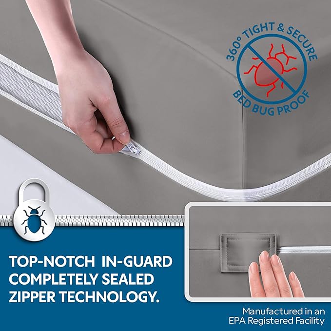 Guardmax Jersey Knitted Mini Crib Size Zippered Mattress Encasement - Waterproof & Bed Bug Proof Mattress Protector - Comfortable, Soft, and Noiseless Zippered Bedding - Dust Mite Proof (24 x 38 x 3)