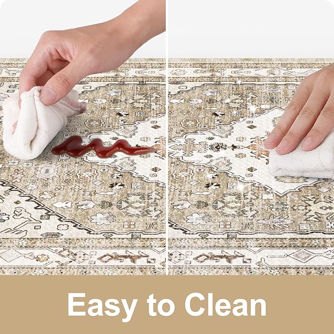 Collive Farmhouse Anti Fatigue Kitchen Mat, Cushioned Kitchen Rug Sets of 2 Waterproof Non Slip Kitchen Floor Mats Ergonomic Comfort Standing Mat for Laundry, Office, Sink, Desk, Taupe