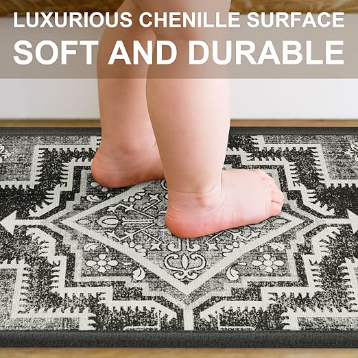 Non Slip Stair Treads for Wooden Steps Indoor, Dark Grey, 15pcs, 30"X8", Soft Carpet Mat, Machine Washable Boho Carpet Treads with Reusable Adhesive Backing, Safety Stair Tread for Dogs, Kids, Elders
