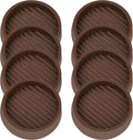 4X4 Round Rubber Caster Cups, Non Slip Furniture Pads, Anti-Slip Gripper, Anti Skid Furniture Feet, Anti Slide Floor Protector for Bed Couch Table Chair Stoppers (Brown, 8 Pack)