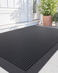 DEXI Front Door Mat Outside Entrance, 24x36 Heavy Duty Non-Slip Rubber Entry Mats, Dirt Trapping Waterproof Low-Profile Welcome Doormat for Entryway, Black