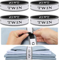 Bed Sheet Organizer Bands with Hook and Loop Adjustable Sheet Organizers and Storage Label Bands for Linen Closet-Elastic Bedding Sheet Keeper Straps for Bedsheet Sets (Twin 4PCs)