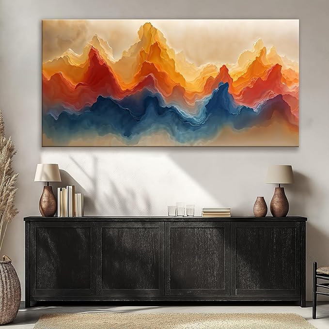 Suconvng Large Abstract Wall Art For Living Room Modern Canvas Decorations Maximalist Colorful Canvas Wall Art Decor Prints Picture For Bedroom Kitchen Office Home Wall Decor Artwork 29" × 58"