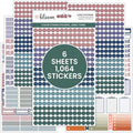 bloom daily planners Color Coding Planner Stickers - 1/4" Minimalist Dot Labels - Six Sheets, 1000+ Stickers Per Pack! - Jewel Tones