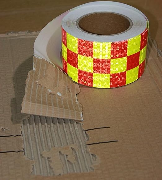 Reflective Tape Outdoor Waterproof 3 inch X 166 feet, High Visibility Hazard Conspicuity Safety Warning Industrial Marking Tape