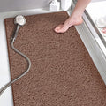godehone Shower Mats Non Slip Without Suction Cups, PVC Loofah Bathroom Mats, Loofah Mats for Shower and Bathroom, Quick Drying, 15.7× 36 Inch, Brown