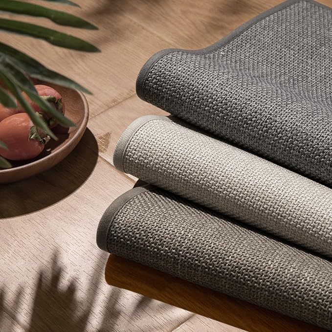 chakme Bath Mat 47x25, Ultra Thin Non Slip, Quick Dry Absorbent, Dark Grey, Large